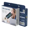 USB externe geluidskaart Gembird Virtus2 — USB-interface, 3,5 mm koptelefoon, blauw transparant