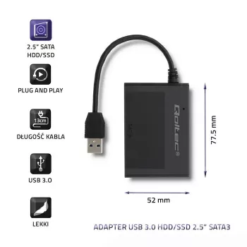 Harde-schijfadapter Qoltec USB 3.0 HDD/SSD