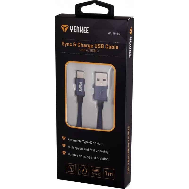 YENKEE YCU 301 BE USB-A 2.0/USB-C-kabel 1m lila