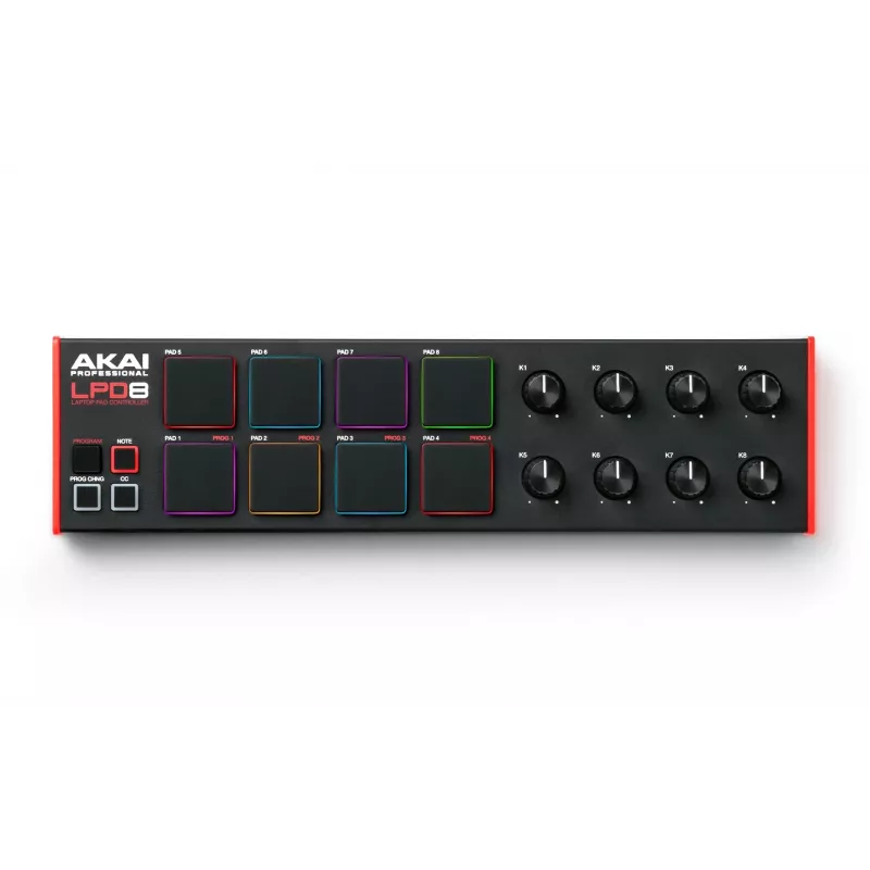 Akai LPD8 MKII MIDI-toetsenbord 8 toetsen USB zwart, rood