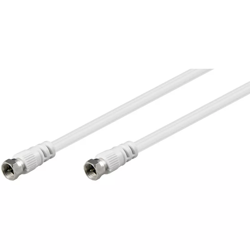 Wentronic Goobay SAT-verbindingskabel, wit, 5 m - F-stekker naar F-stekker (11725)
