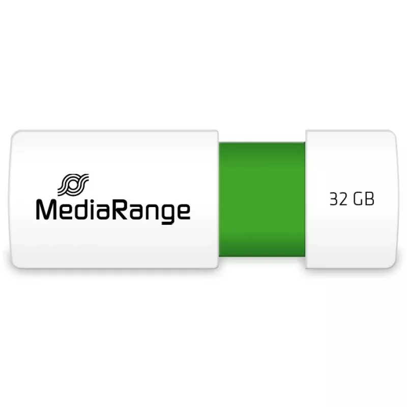 MediaRange - USB-flashstation - 32 GB - USB 2.0 - wit, groen (MR973)