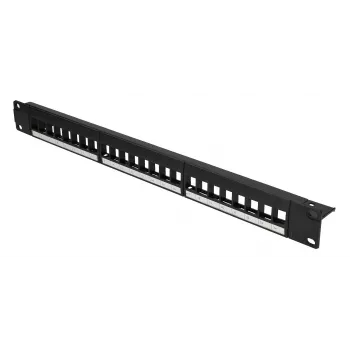 Patchpanel Extralink 24-poorts U/UTP (UTP) modulair, 1U, zwart, 482,6 mm breed