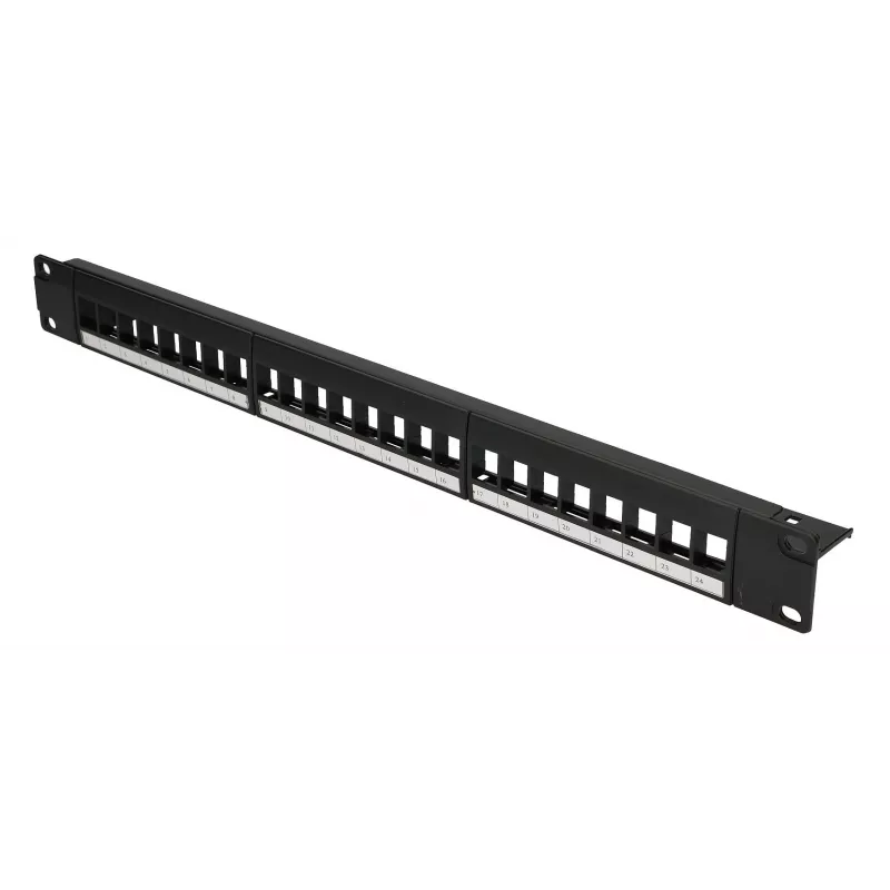 Patchpanel Extralink 24-poorts U/UTP (UTP) modulair, 1U, zwart, 482,6 mm breed