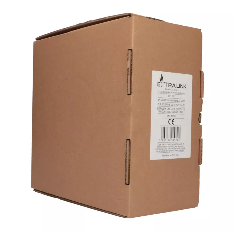 Netwerkkabel Extralink Twisted pair CAT6 UTP (U/UTP) V2 indoor 100M grijs
