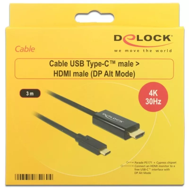 Videokabel-adapter DeLOCK 85260 USB Type-C HDMI 3 m zwart