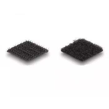DeLOCK klittenbandpunten vierkant zelfklevend 64 stuks zwart