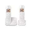 Panasonic KX-TGC422G - draadloze telefoon - antwoordapparaat met nummerweergave - DECT - wit + extra handset (KX-TGC422GW)