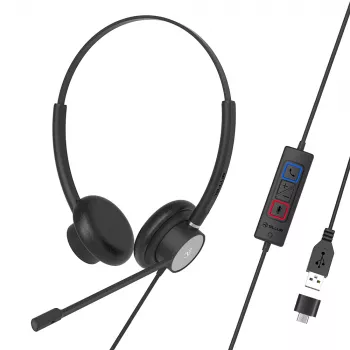 Tellur Voice 320 bedrade headset binaural zwart