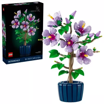 LEGO Botanical bouwset Hibiscus Flower 10372 – 660 onderdelen, tentoonstellingsmodel, 250×360×130 mm