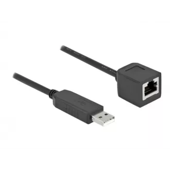 Seriële aansluitkabel DeLOCK 64163 USB 2.0 Type-A naar RS-232 RJ45 50 cm zwart