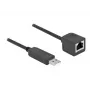 Seriële aansluitkabel DeLOCK 64163 USB 2.0 Type-A naar RS-232 RJ45 50 cm zwart