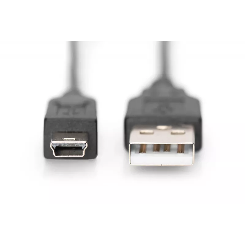 ASM AK-300130-030-S ASSMANN kabel USB 2.0 HighSpeed Canon USB A/miniUSB B (5pin) M/M zwart 3m
