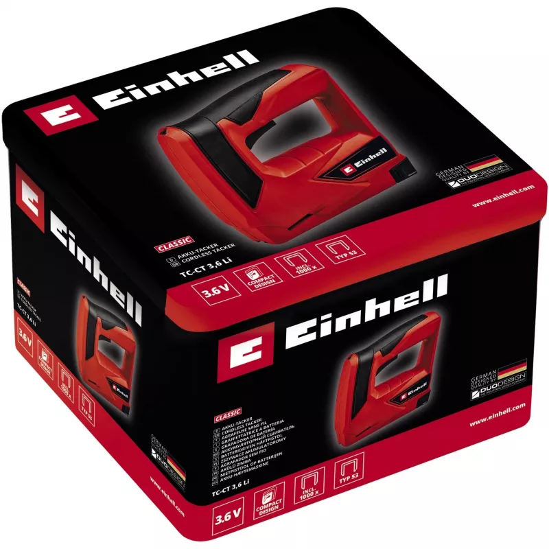 Accu-tacker TC-CT 3,6 Li, elektrische tacker rood/zwart, lithium-ionaccu 1,3 Ah