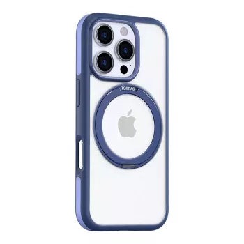 Cover Torras Ostand R Fusion iPhone 16 Pro blauw transparant 6,1 inch