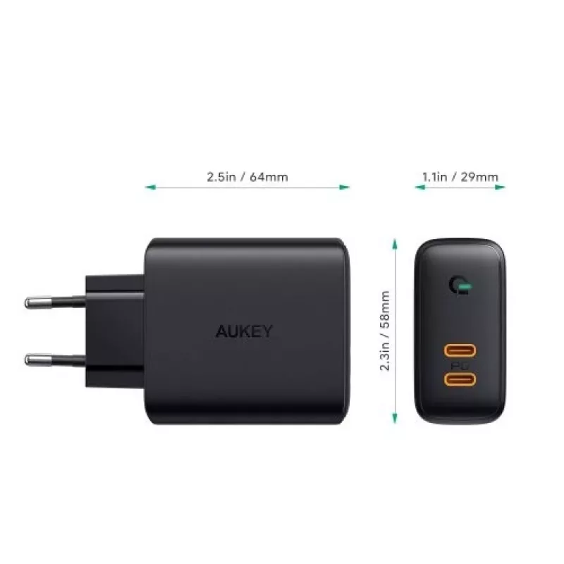 AUKEY PA-D2 oplader voor mobiele apparaten 36W zwart binnen