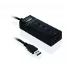USB 3.2 Gen 1 Type-A 4-poorts hub IBOX IUH3FB, 5000 Mbit/s, zwart, 0,5 m kabel
