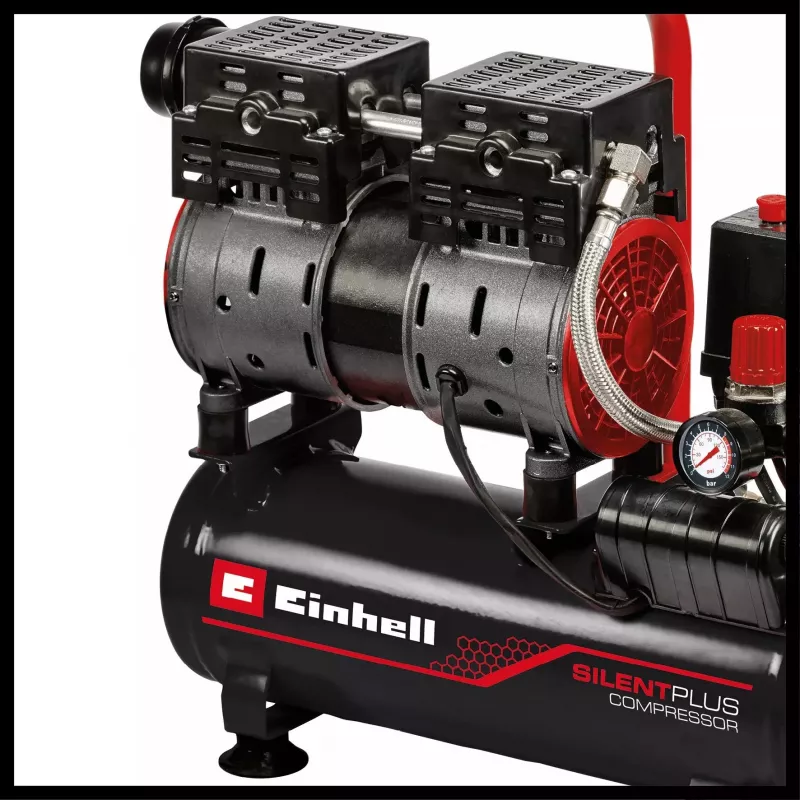 Compressor TE-AC 110/6 Silent Plus (zwart/rood, 550 W)
