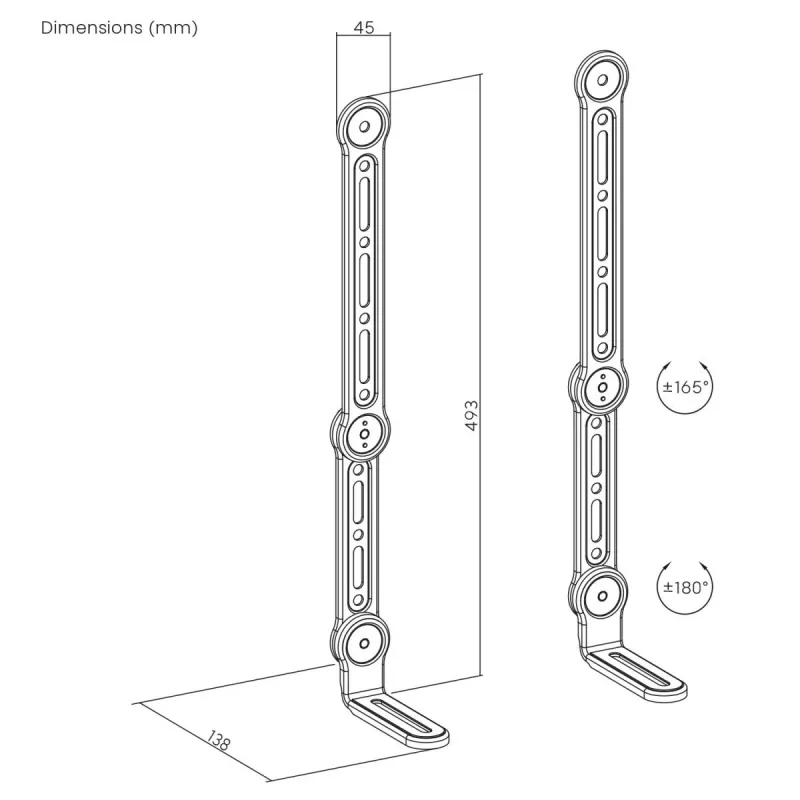 Maclean universele VESA-houder voor soundbar, max. 15 kg, MC-334