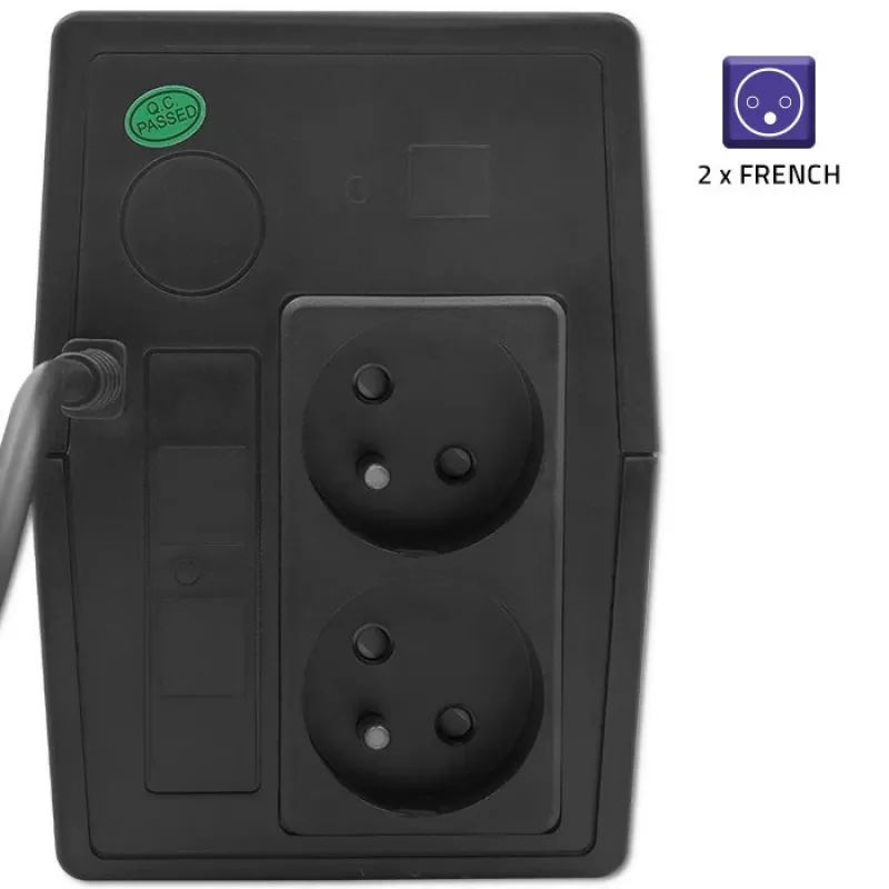 Qoltec 53774 UPS (noodstroomvoorziening) Line-Interactive 1 kVA 600 W 1 AC-uitgang