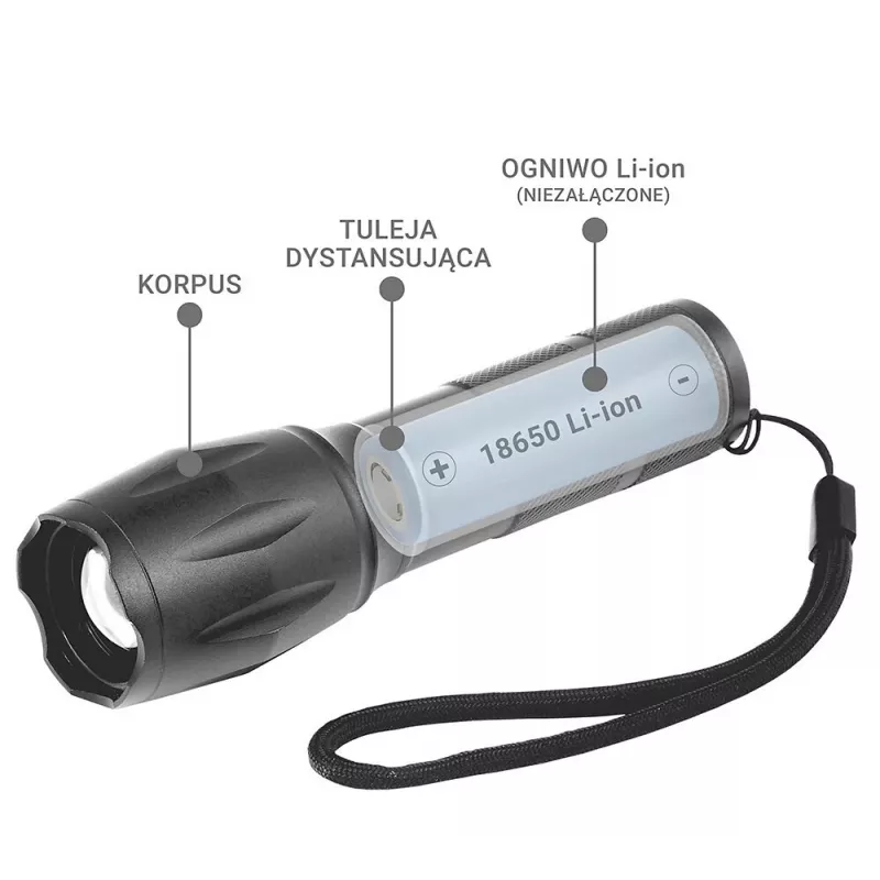 everActive FL600 LED-zaklamp, 600 lm, CREE XM-L2, 18650 / 3x AAA