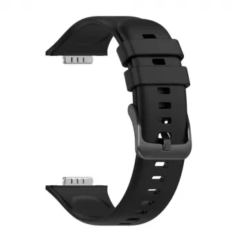 Siliconenarmband FIXED voor Huawei Watch Fit 2 – zwart, vervangende band zacht flexibel