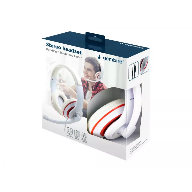 Headset stereo wit MHS-03-WTRD GEMBIRD