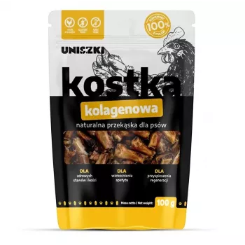 Hondensnack UNISZKI collageenblokjes 100 g — enkelvoudig van kip, gewrichtsondersteuning, trainingssnack