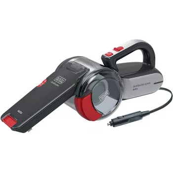 Handstofzuiger Black & Decker PV1200AV — droge stofzuiger voor bekleding, 12 V, 0,44 L, 12,5 W, 5 m kabel, grijs/rood