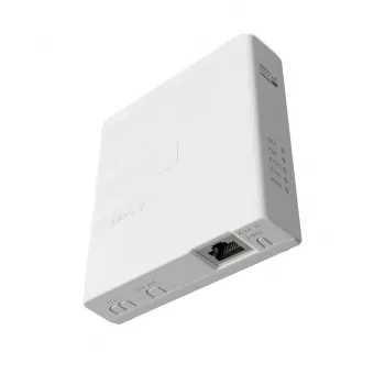 PoE-injector MikroTik GPEN21 met SFP-ondersteuning, Gigabit Ethernet (10/100/1000 Mbit/s), 2 RJ-45-poorten, wit, 12-57 V ingang