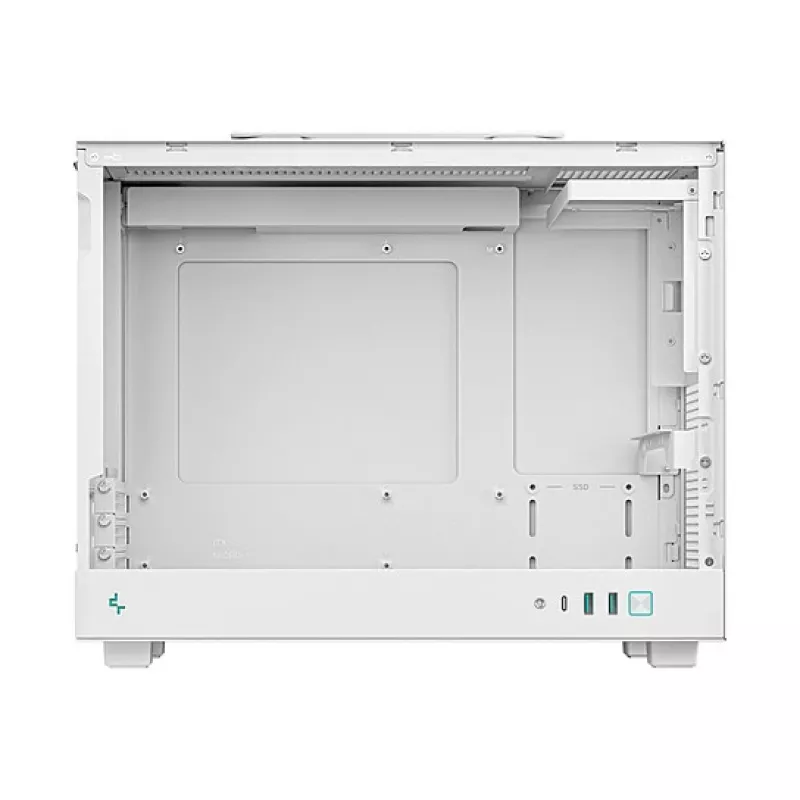 Computerbehuizing DeepCool CH160 PLUS WH small form factor wit, microATX, gehard glas, USB-C