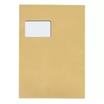 MAILmedia 80012160 Envelop met kartonnen rug C4, met venster, bruin