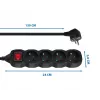 Verlengsnoer ESPERANZA ELK212K — 1,5 m kabel, 4 Type-E stopcontacten, binnen, zwart