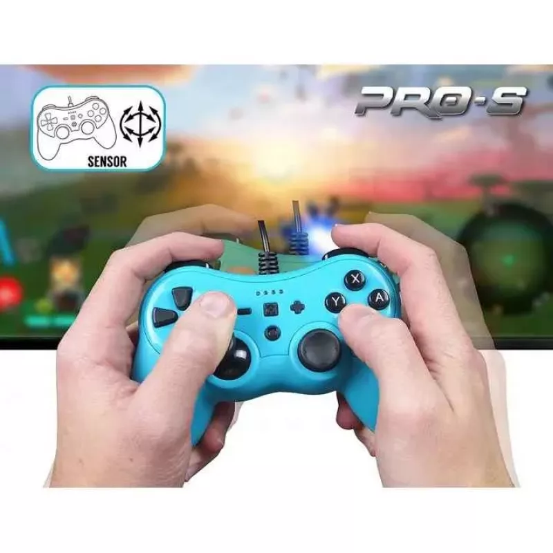 Bedrade controller SUBSONIC SA5488-1 Neon Blue — voor Nintendo Switch, bedrade verbinding