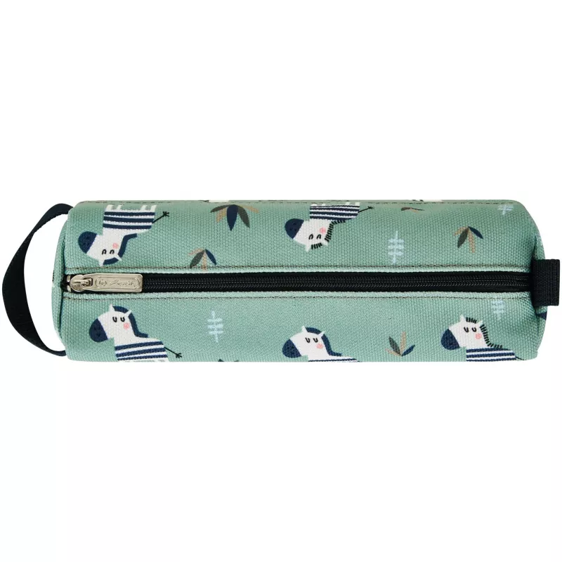 Zachte etui Herlitz Quattro Crazy Zebra polyester zwart groen wit 215x70x80mm