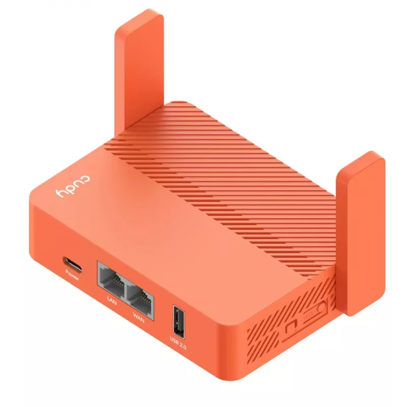 Draagbare router Cudy AC1200 (TR1200) – Oranje, netvoeding, 1x RJ-45 LAN/WAN, USB 2.0