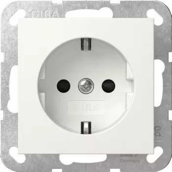 gira SCHUKO-stopcontactinzetstuk System 55 zuiverwit model 445303, voor System 55 kaders