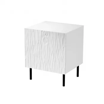 Nachtkastje Cama Meble JUNGLE 53,5×40,5×44 cm wit mat, MDF & spaanplaat, zwarte poten, set van 2