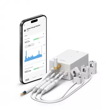 Energiemeter AEOTEC AEOEZWA046C3A60 — drieklem 60 A met Z-Wave voor eenfase- of driefasige monitoring