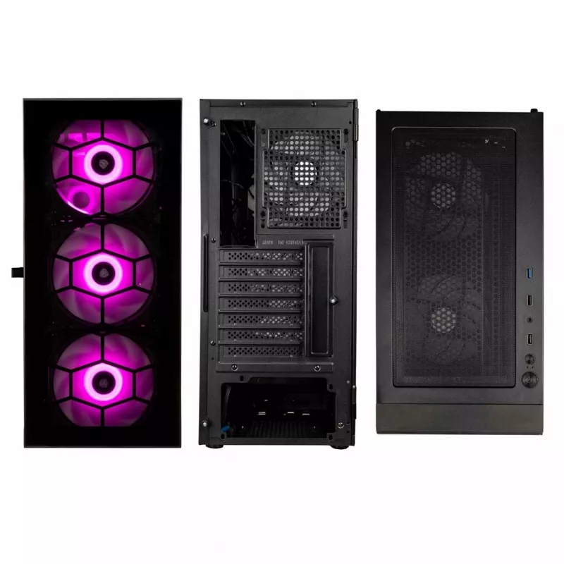 Kolink Observatory HF Glass ARGB midi-tower - zwart