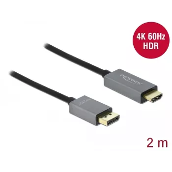DisplayPort-naar-HDMI-kabel DeLOCK actief 1.4 4K 60Hz 2m