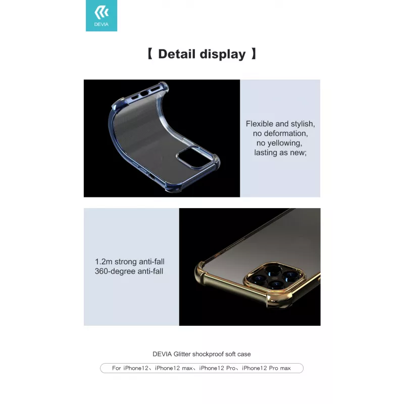 Zachte hoes Devia voor iPhone 12 mini — schokbestendig, blauw