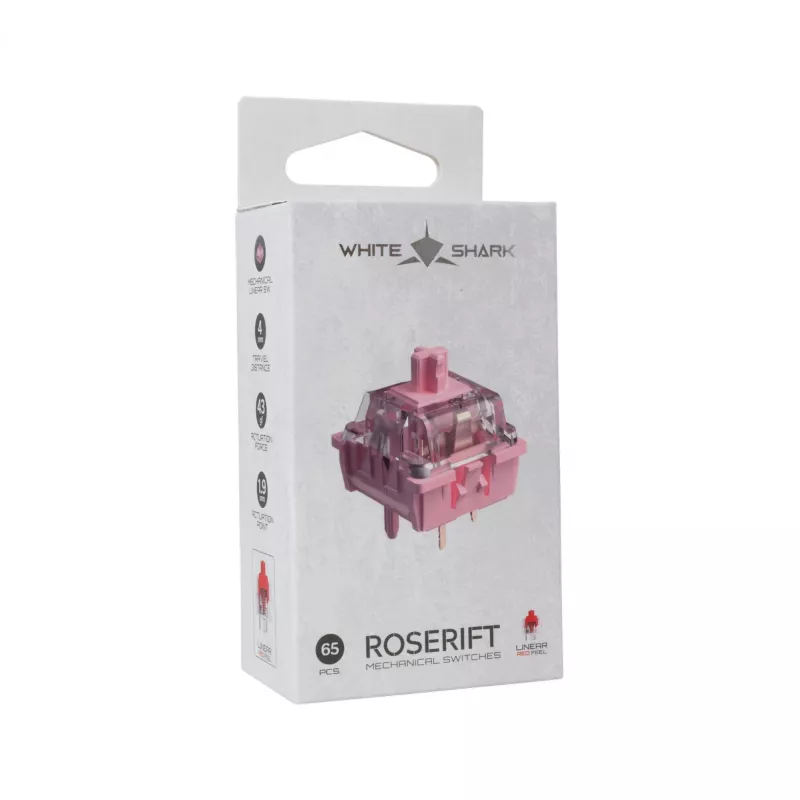 White Shark Roserift mechanische toetsenbordschakelaars, 65 stuks