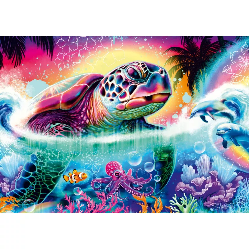 Puzzel Schmidt Spiele Sheena Pike Neon Turtle — 1000 stukjes