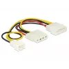 Interne stroomkabel DeLOCK 83658 0,39 m 3-pins naar 2 x Molex 4-pins