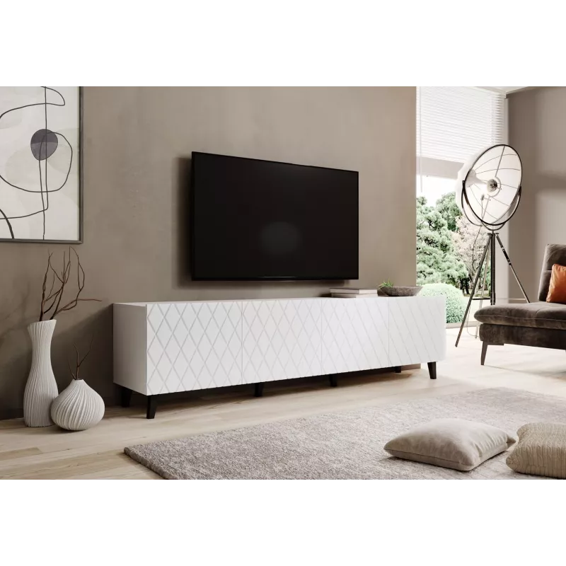 TV-meubel cama meble ASTI 200×42×52 cm wit mat