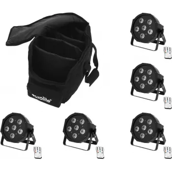 LED-set EUROLITE SLS-603 5x met softbag – 5-delige LED-verlichtingsset