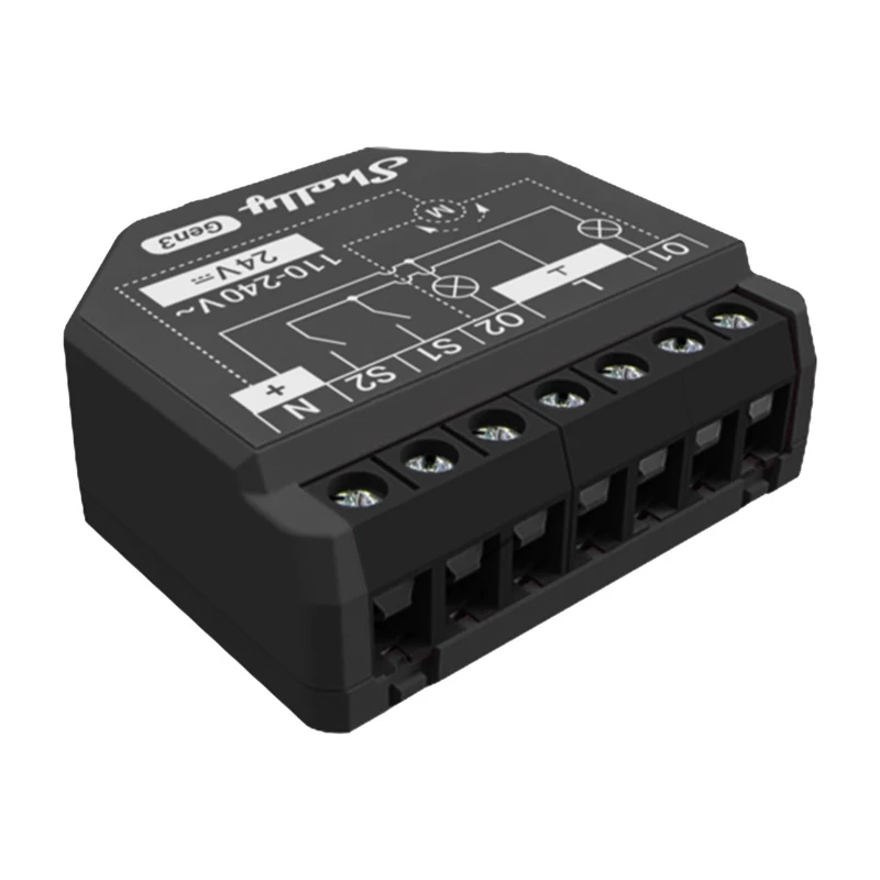 Shelly 2PM Gen3 WLAN-Bluetooth-controller – 4-pack, tweekanaals vermogensmeter