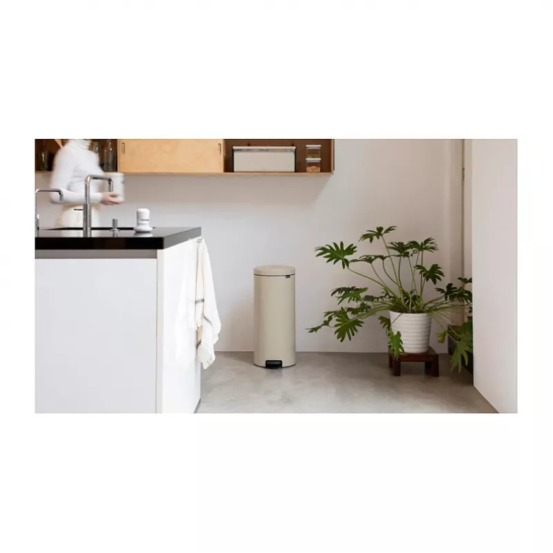 Brabantia NewIcon 30 L ronde beige afvalemmer