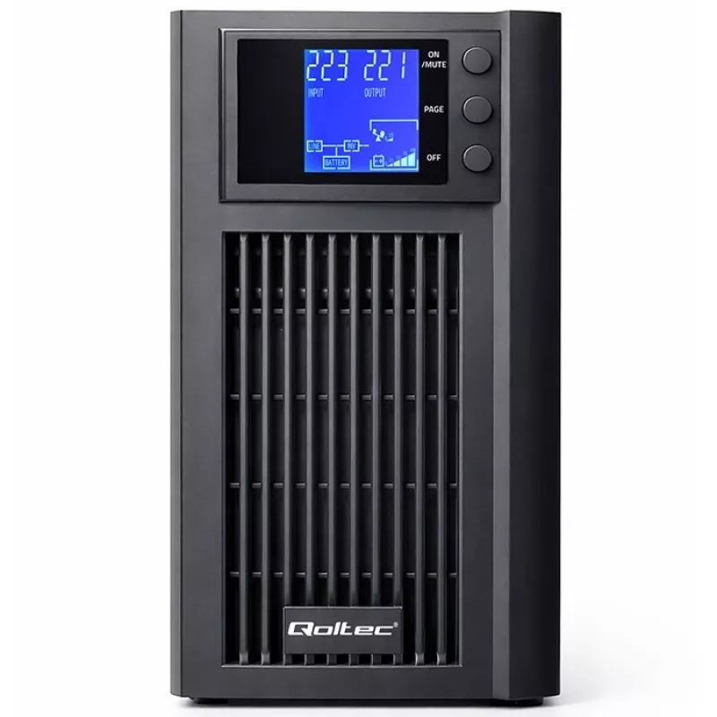 UPS QOLTEC Pure Sine Wave 2kVA 1600W met AVR en LCD-display